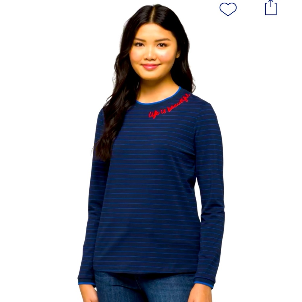 Les Serein Arabella Embroidery Detail Knit Top